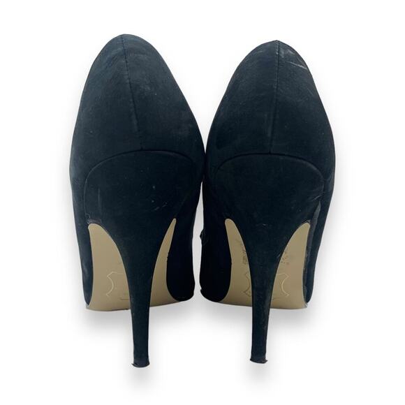 1960's German designer ANDRE black nubuck suede stiletto pumps large lace bow - Picture 9 of 16